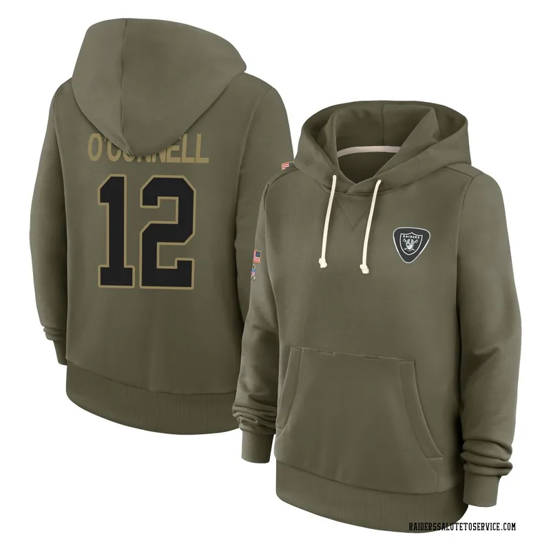 Women's Aidan O'Connell Las Vegas Raiders Olive 2025 Salute to Service Hoodie