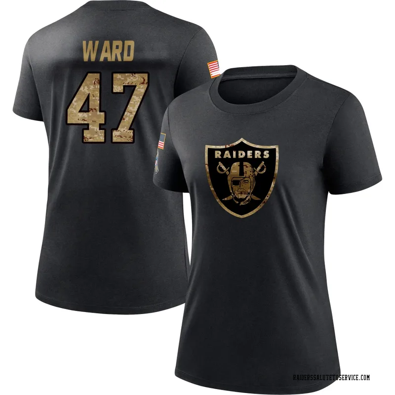 Women's Alex Ward Las Vegas Raiders Black 2020 Salute To Service Performance T-Shirt