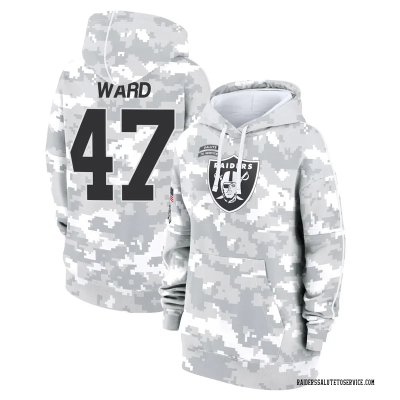 Women's Alex Ward Las Vegas Raiders Camo Arctic 2024 Salute to Service Club Fleece Pullover Hoodie