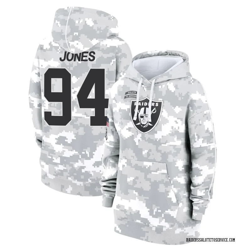Women's Benito Jones Las Vegas Raiders Camo Arctic 2024 Salute to Service Club Fleece Pullover Hoodie