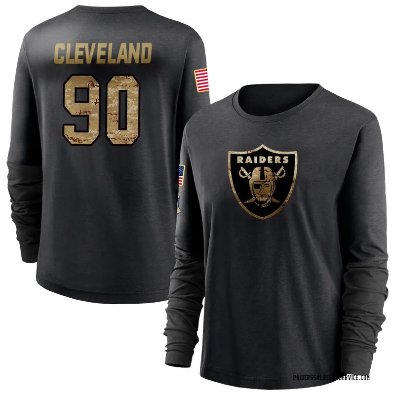Women's Brandon Cleveland Las Vegas Raiders Black 2020 Salute To Service Sideline Performance Long Sleeve T-Shirt