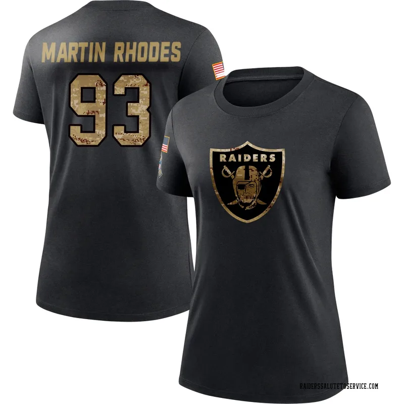 Women's Brodric Martin-Rhodes Las Vegas Raiders Black 2020 Salute To Service Performance T-Shirt