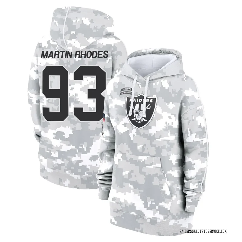 Women's Brodric Martin-Rhodes Las Vegas Raiders Camo Arctic 2024 Salute to Service Club Fleece Pullover Hoodie