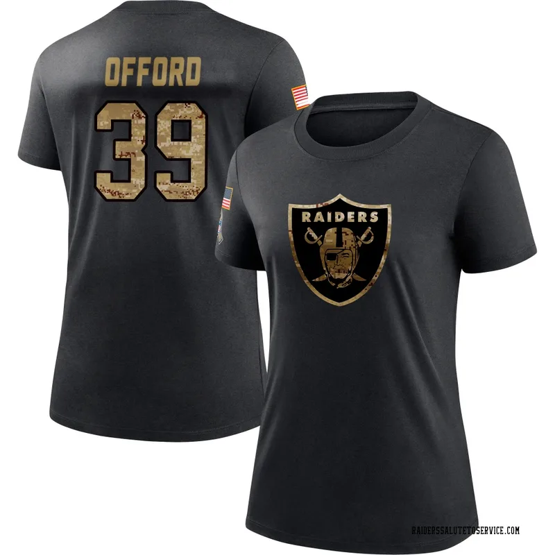 Women's Caleb Offord Las Vegas Raiders Black 2020 Salute To Service Performance T-Shirt