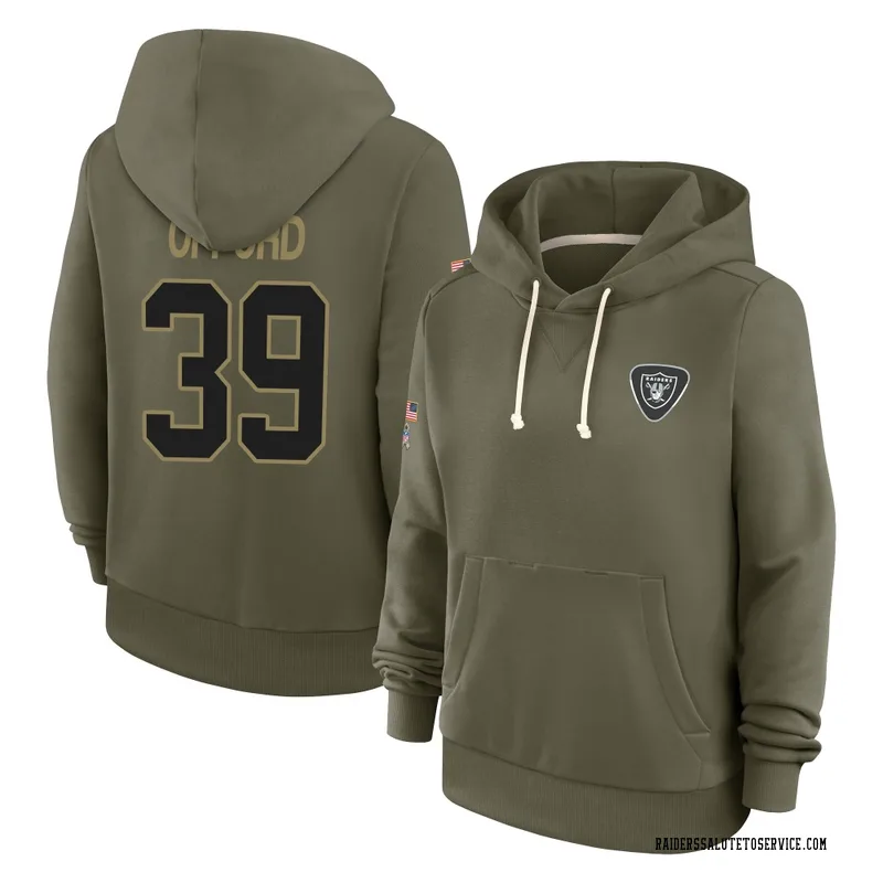 Women's Caleb Offord Las Vegas Raiders Olive 2025 Salute to Service Hoodie