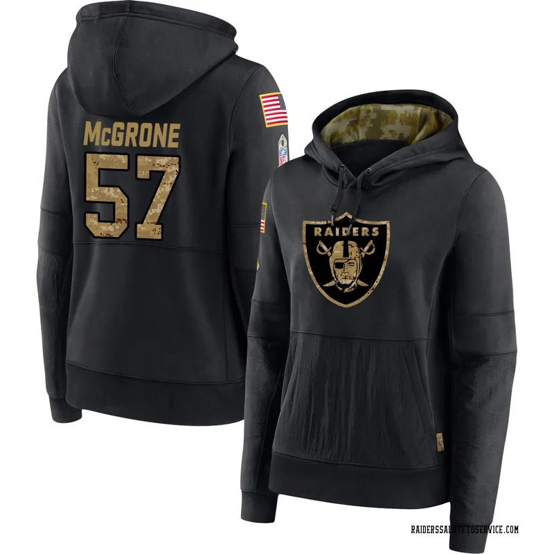Women's Cameron McGrone Las Vegas Raiders Black 2020 Salute to Service Sideline Performance Pullover Hoodie