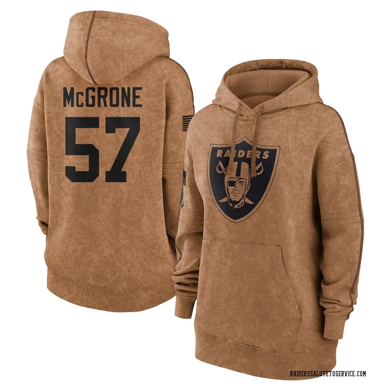 Women's Cameron McGrone Las Vegas Raiders Brown 2023 Salute To Service Pullover Hoodie