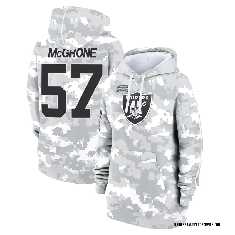 Women's Cameron McGrone Las Vegas Raiders Camo Arctic 2024 Salute to Service Club Fleece Pullover Hoodie