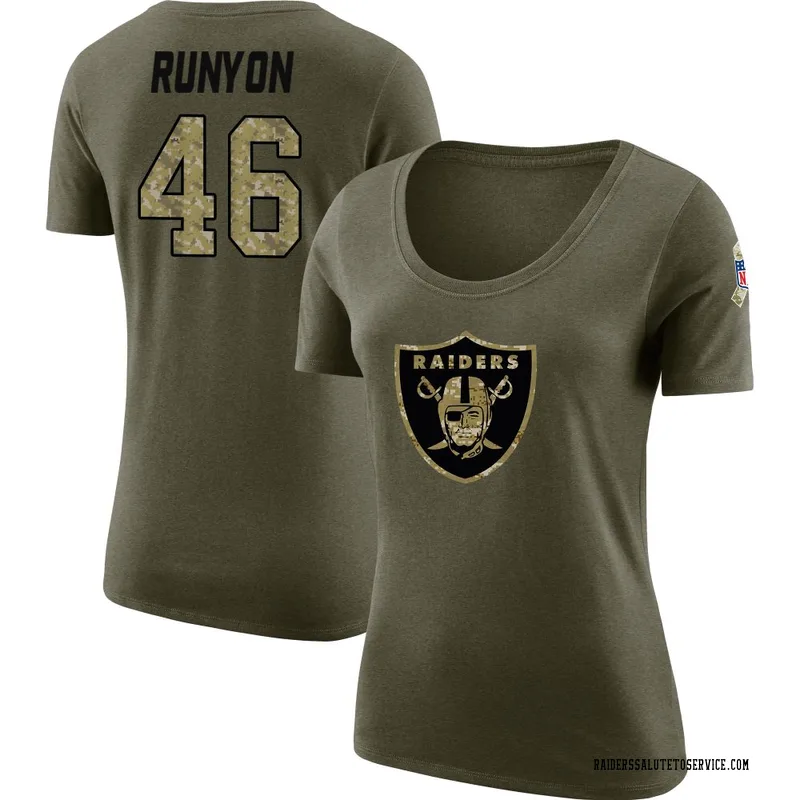 Women's Carter Runyon Las Vegas Raiders Legend Olive Salute to Service Scoop Neck T-Shirt