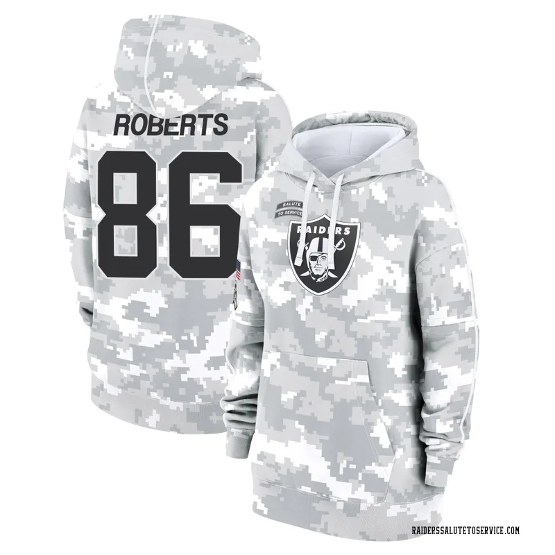 Women's Chase Roberts Las Vegas Raiders Camo Arctic 2024 Salute to Service Club Fleece Pullover Hoodie