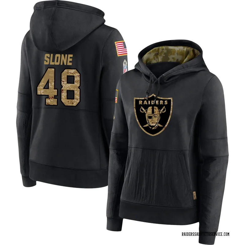 Women's Cian Slone Las Vegas Raiders Black 2020 Salute to Service Sideline Performance Pullover Hoodie
