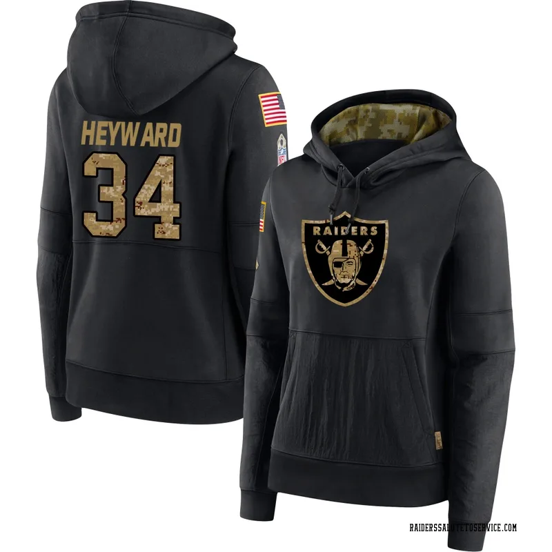 Women's Connor Heyward Las Vegas Raiders Black 2020 Salute to Service Sideline Performance Pullover Hoodie