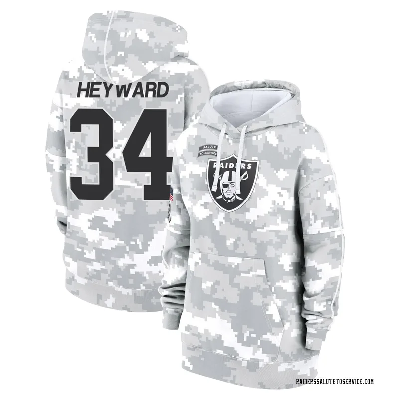 Women's Connor Heyward Las Vegas Raiders Camo Arctic 2024 Salute to Service Club Fleece Pullover Hoodie
