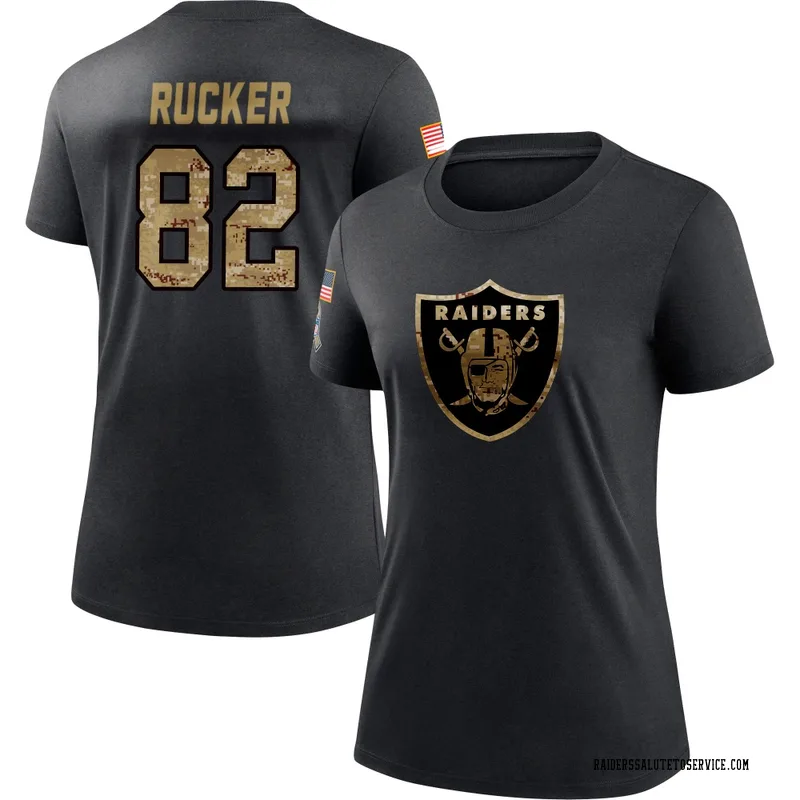 Women's Corey Rucker Las Vegas Raiders Black 2020 Salute To Service Performance T-Shirt