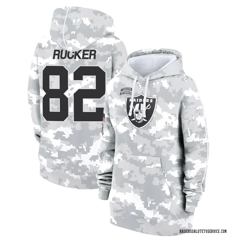 Women's Corey Rucker Las Vegas Raiders Camo Arctic 2024 Salute to Service Club Fleece Pullover Hoodie