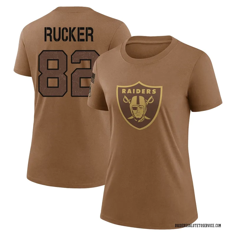 Women's Corey Rucker Las Vegas Raiders Legend Brown 2023 Salute To Service Performance T-Shirt