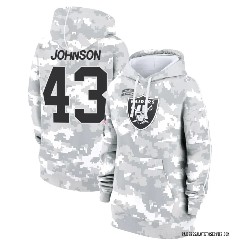 Women's Dalton Johnson Las Vegas Raiders Camo Arctic 2024 Salute to Service Club Fleece Pullover Hoodie
