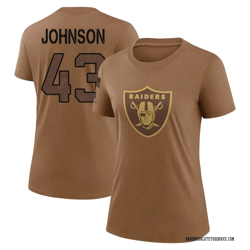 Women's Dalton Johnson Las Vegas Raiders Legend Brown 2023 Salute To Service Performance T-Shirt