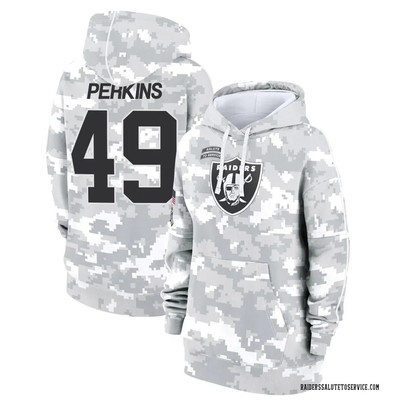 Women's Devyn Perkins Las Vegas Raiders Camo Arctic 2024 Salute to Service Club Fleece Pullover Hoodie
