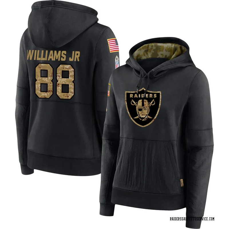Women's E.J. Williams Jr. Las Vegas Raiders Black 2020 Salute to Service Sideline Performance Pullover Hoodie