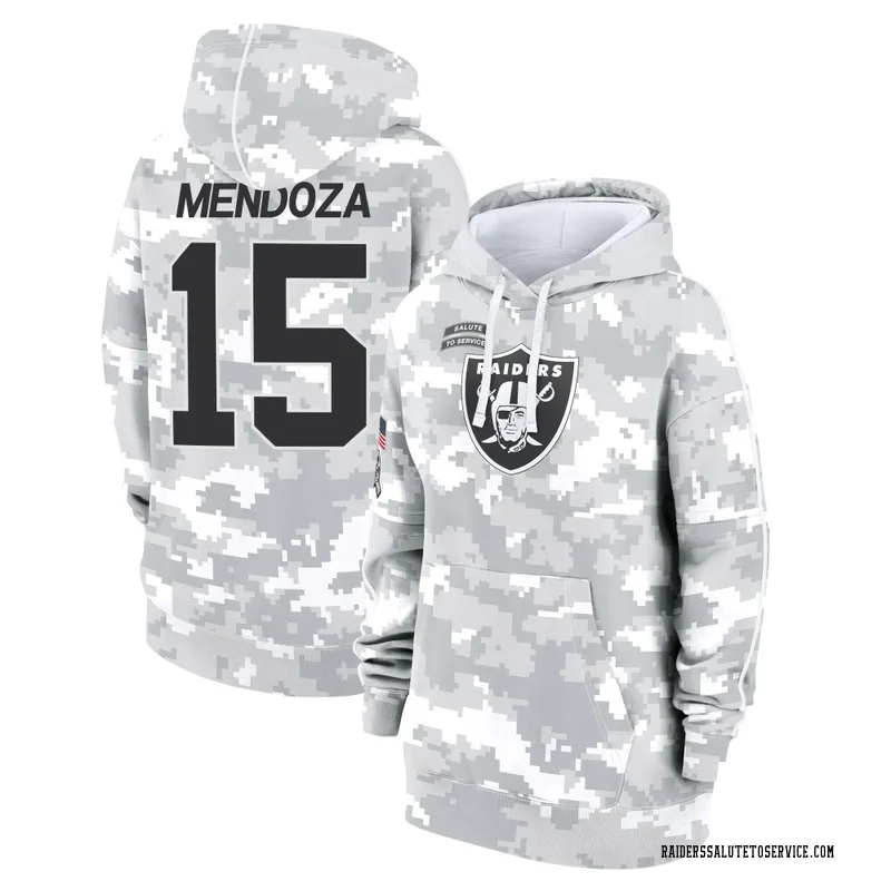 Women's Fernando Mendoza Las Vegas Raiders Camo Arctic 2024 Salute to Service Club Fleece Pullover Hoodie