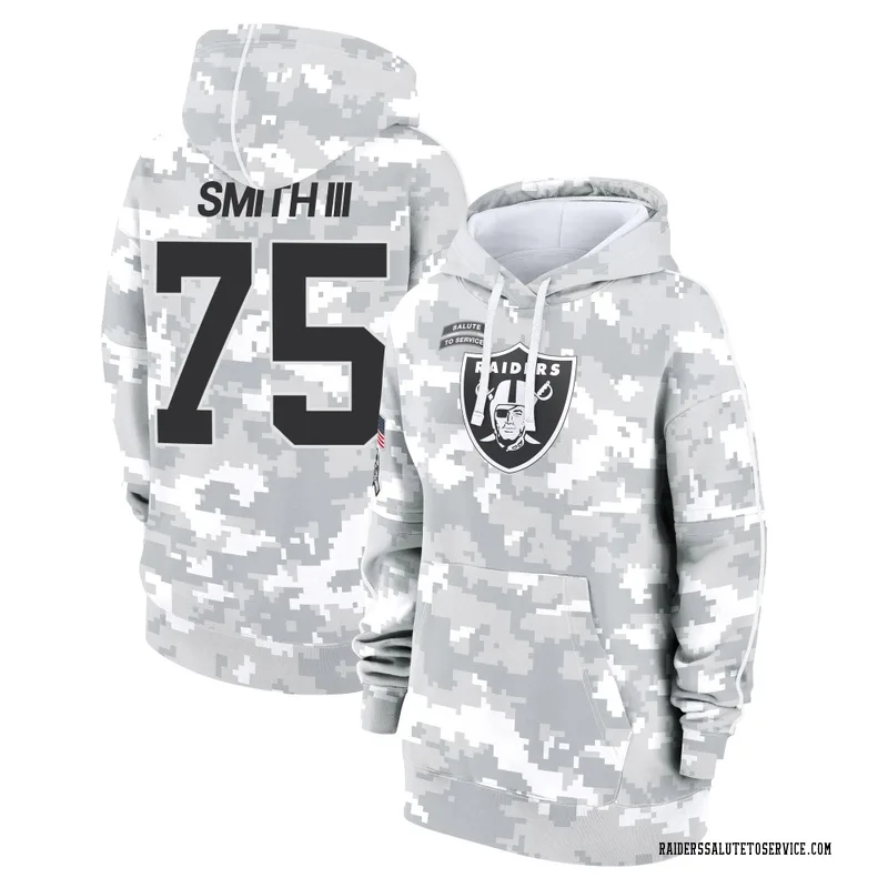 Women's Gary Smith III Las Vegas Raiders Camo Arctic 2024 Salute to Service Club Fleece Pullover Hoodie
