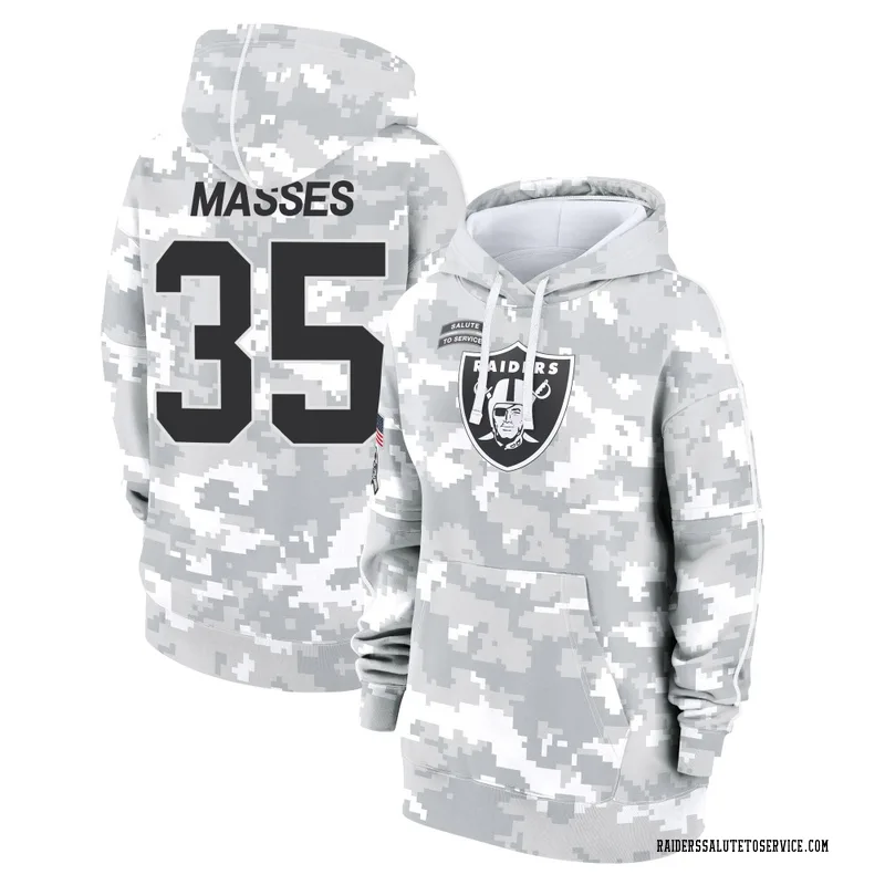 Women's Hezekiah Masses Las Vegas Raiders Camo Arctic 2024 Salute to Service Club Fleece Pullover Hoodie