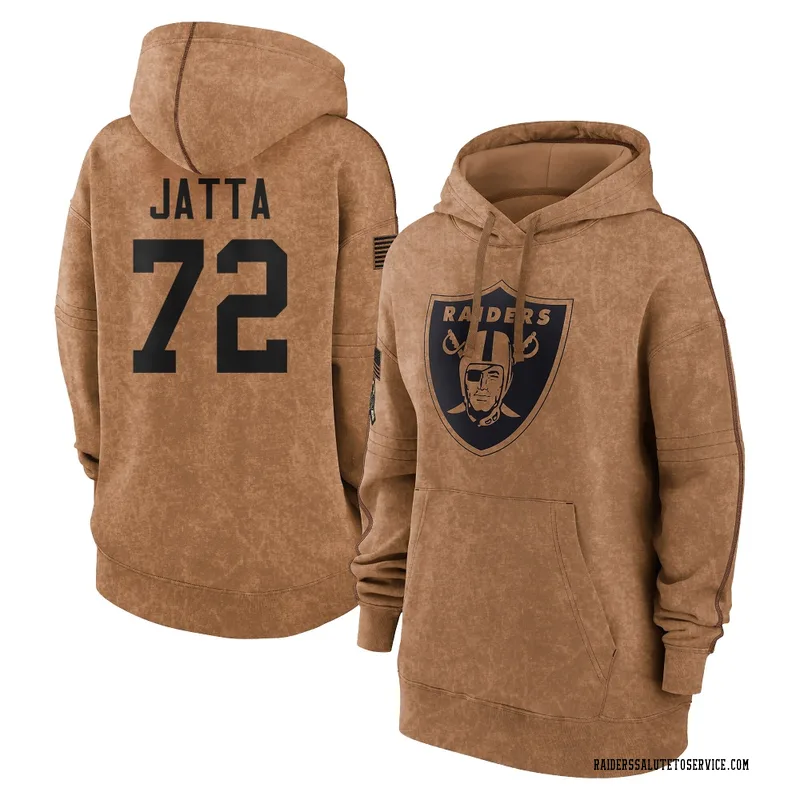 Women's Isaiah Jatta Las Vegas Raiders Brown 2023 Salute To Service Pullover Hoodie