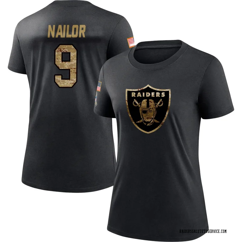 Women's Jalen Nailor Las Vegas Raiders Black 2020 Salute To Service Performance T-Shirt