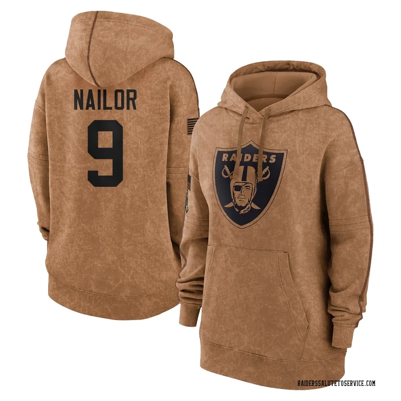 Women's Jalen Nailor Las Vegas Raiders Brown 2023 Salute To Service Pullover Hoodie