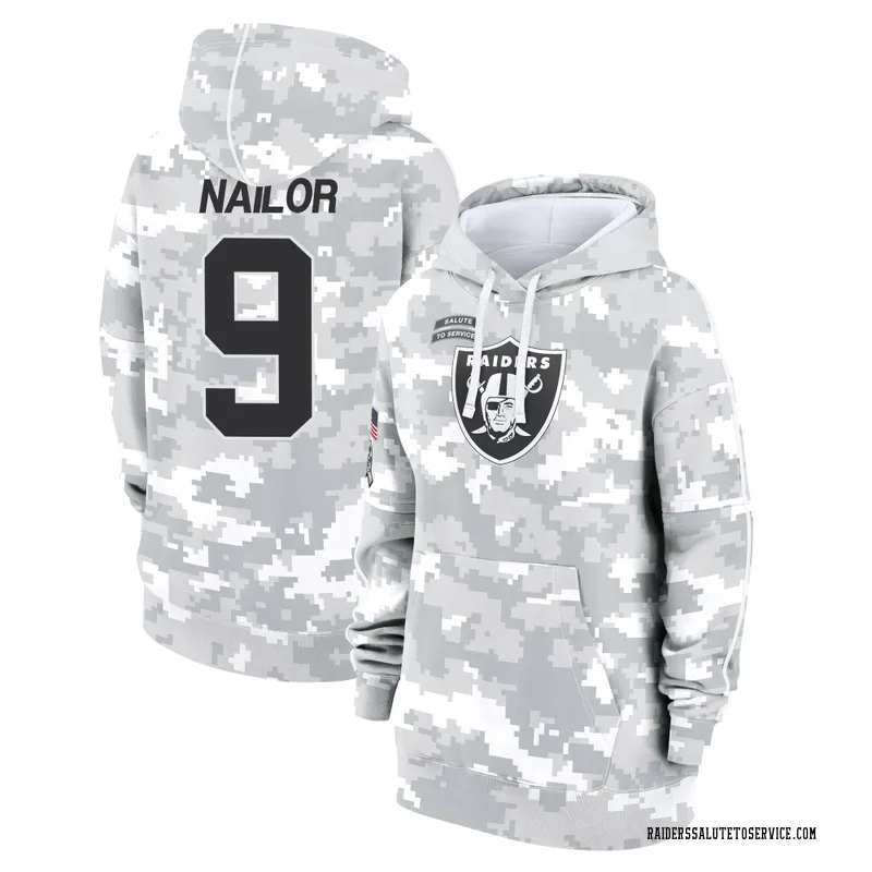 Women's Jalen Nailor Las Vegas Raiders Camo Arctic 2024 Salute to Service Club Fleece Pullover Hoodie