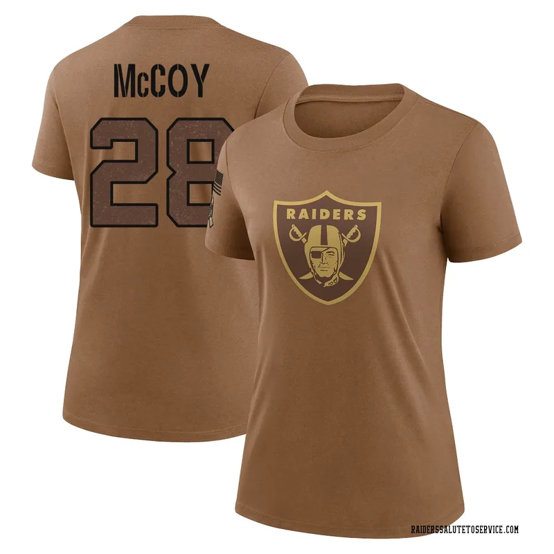 Women's Jermod McCoy Las Vegas Raiders Legend Brown 2023 Salute To Service Performance T-Shirt