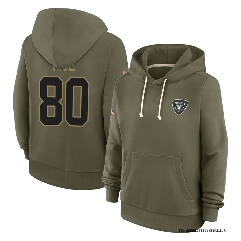 Women's Jerry Rice Las Vegas Raiders Olive 2025 Salute to Service Hoodie