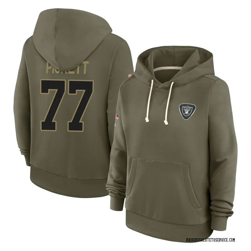 Women's Justin Pickett Las Vegas Raiders Olive 2025 Salute to Service Hoodie