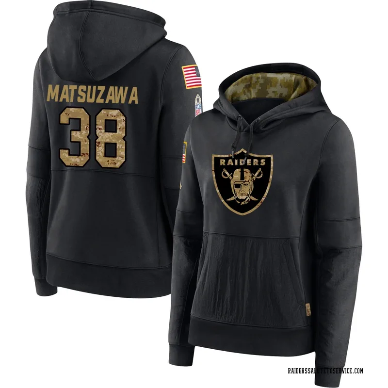 Women's Kansei Matsuzawa Las Vegas Raiders Black 2020 Salute to Service Sideline Performance Pullover Hoodie