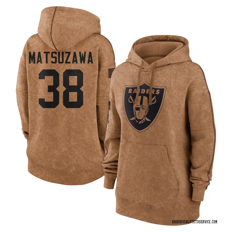 Women's Kansei Matsuzawa Las Vegas Raiders Brown 2023 Salute To Service Pullover Hoodie