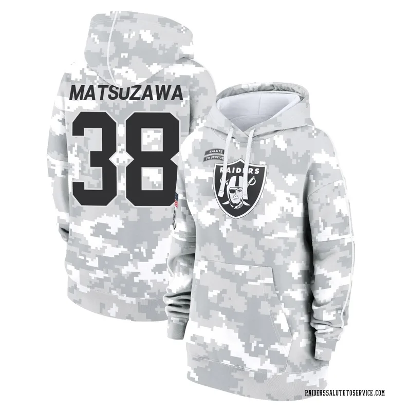 Women's Kansei Matsuzawa Las Vegas Raiders Camo Arctic 2024 Salute to Service Club Fleece Pullover Hoodie