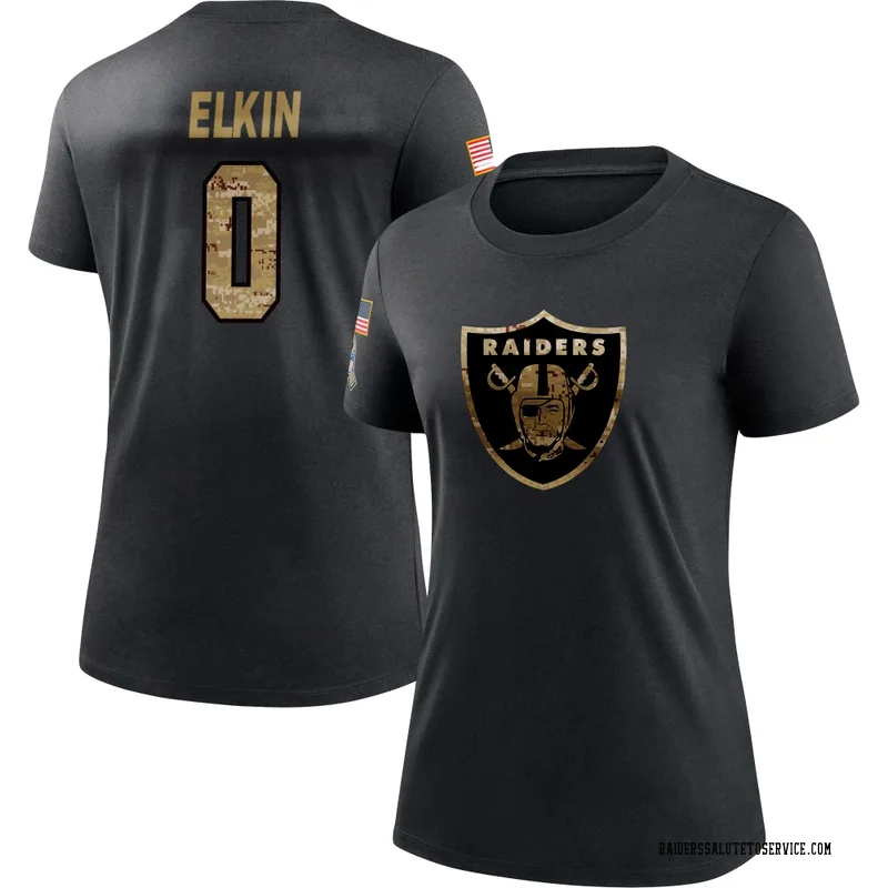 Women's Luke Elkin Las Vegas Raiders Black 2020 Salute To Service Performance T-Shirt