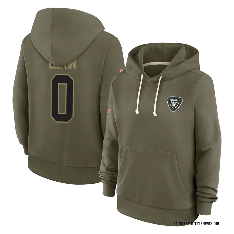 Women's Luke Elkin Las Vegas Raiders Olive 2025 Salute to Service Hoodie