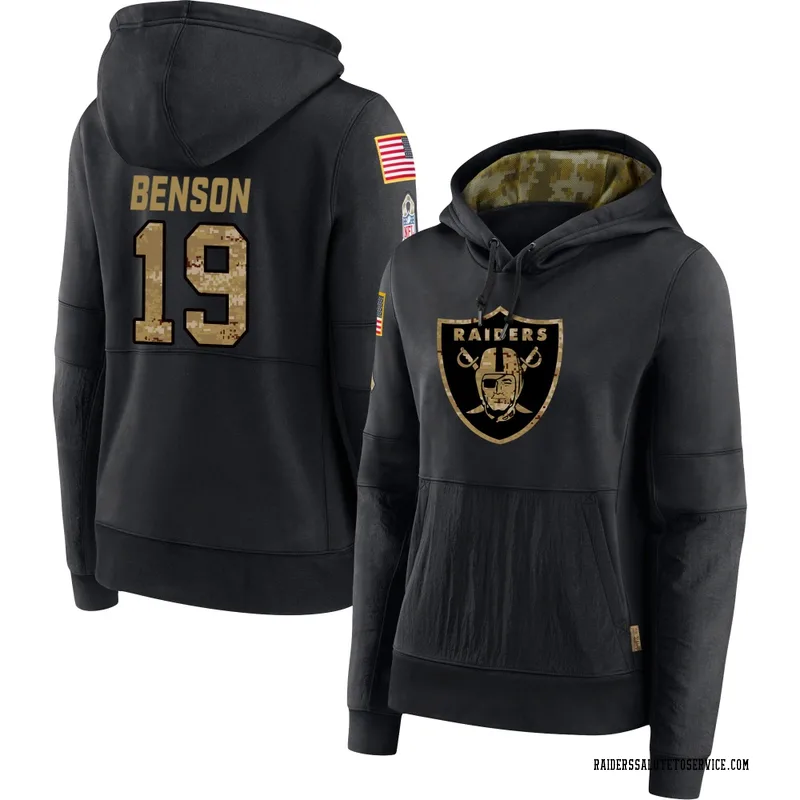 Women's Malik Benson Las Vegas Raiders Black 2020 Salute to Service Sideline Performance Pullover Hoodie