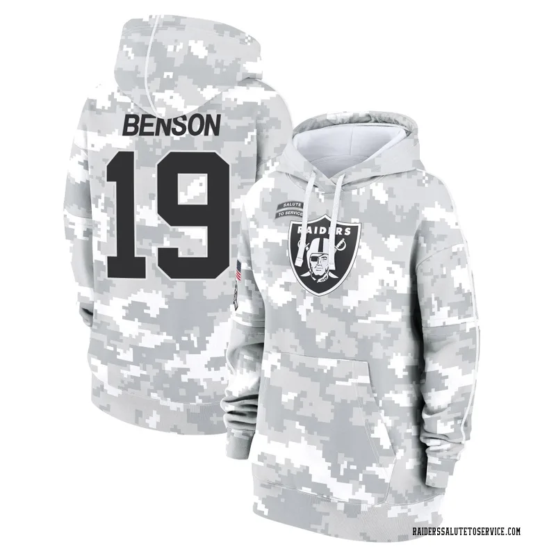 Women's Malik Benson Las Vegas Raiders Camo Arctic 2024 Salute to Service Club Fleece Pullover Hoodie