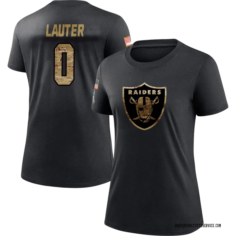 Women's Matt Lauter Las Vegas Raiders Black 2020 Salute To Service Performance T-Shirt