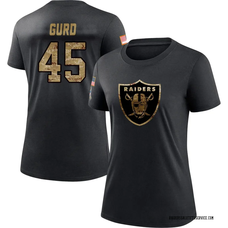 Women's Patrick Gurd Las Vegas Raiders Black 2020 Salute To Service Performance T-Shirt