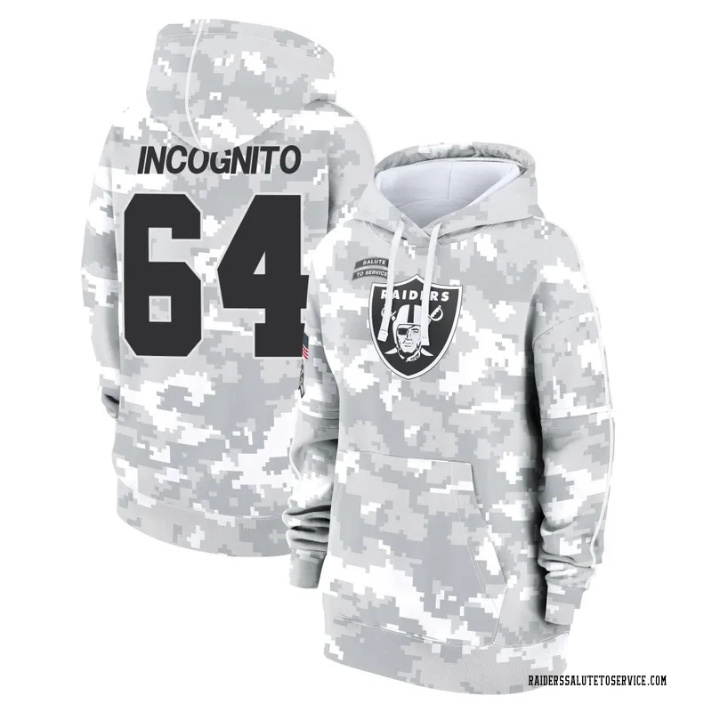 Women's Richie Incognito Las Vegas Raiders Camo Arctic 2024 Salute to Service Club Fleece Pullover Hoodie