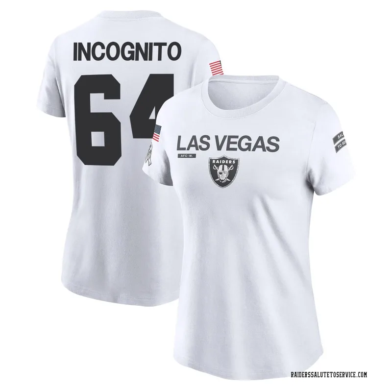 Women's Richie Incognito Las Vegas Raiders Legend White 2024 Salute to Service Performance T-Shirt