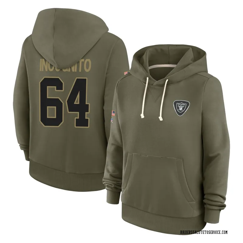 Women's Richie Incognito Las Vegas Raiders Olive 2025 Salute to Service Hoodie