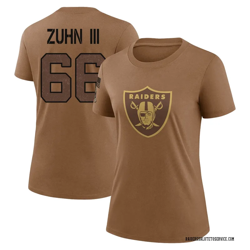 Women's Trey Zuhn III Las Vegas Raiders Legend Brown 2023 Salute To Service Performance T-Shirt