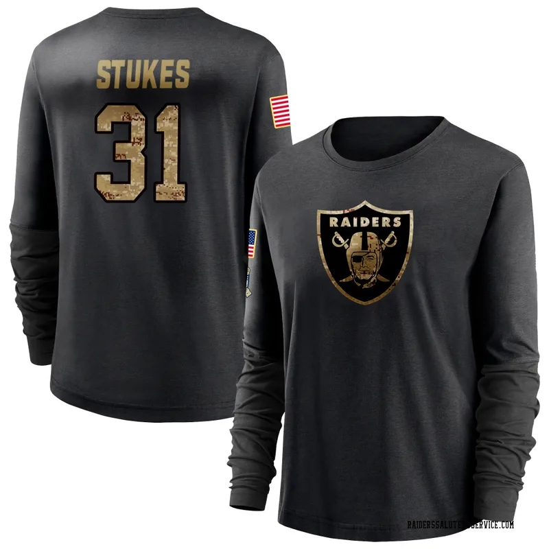 Women's Treydan Stukes Las Vegas Raiders Black 2020 Salute To Service Sideline Performance Long Sleeve T-Shirt