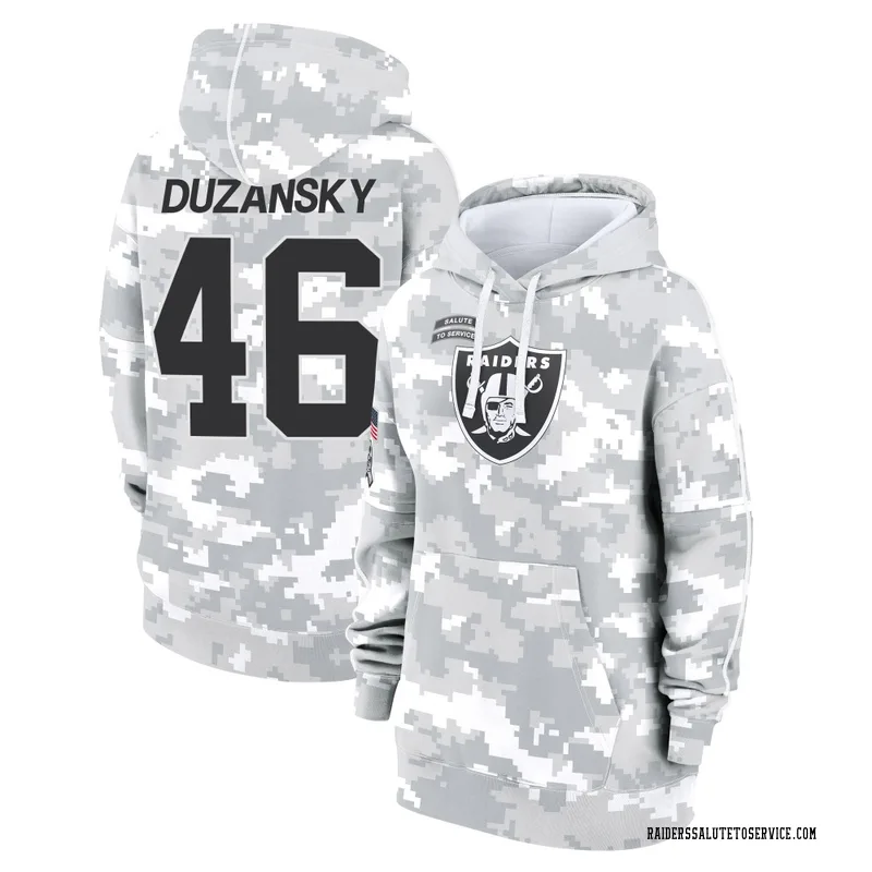 Women's Tyler Duzansky Las Vegas Raiders Camo Arctic 2024 Salute to Service Club Fleece Pullover Hoodie