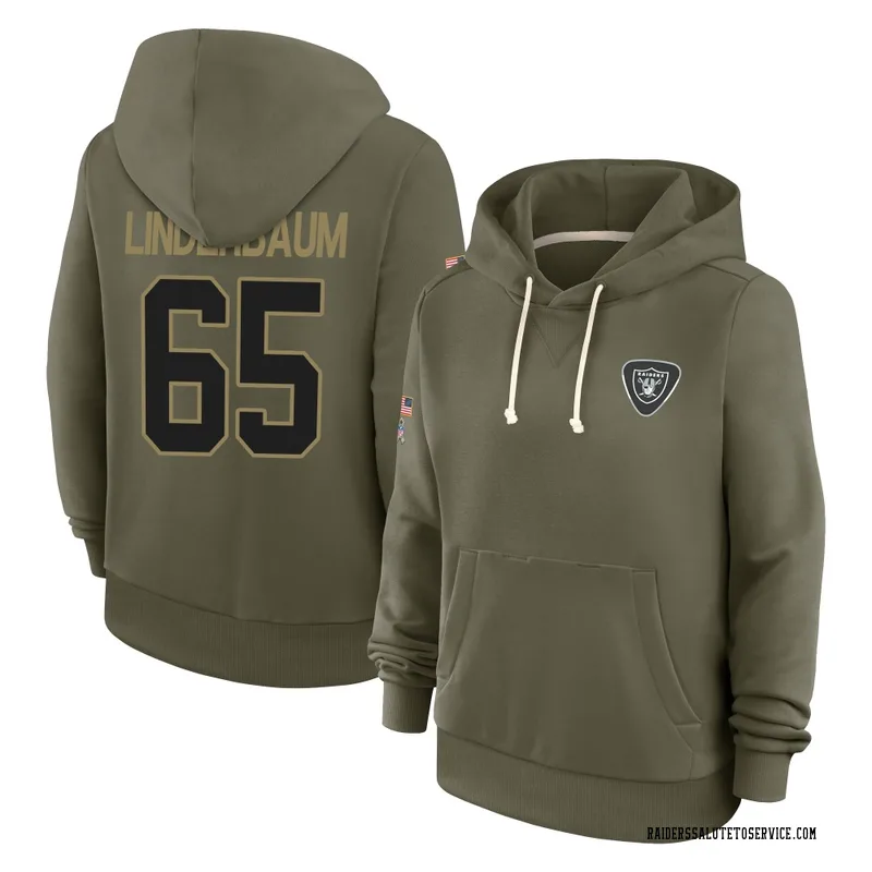 Women's Tyler Linderbaum Las Vegas Raiders Olive 2025 Salute to Service Hoodie